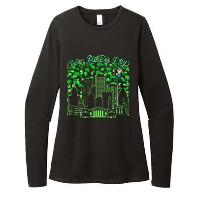 Saint Patrick's Day City Graphic Cool Design Matching Family Womens CVC Long Sleeve Shirt