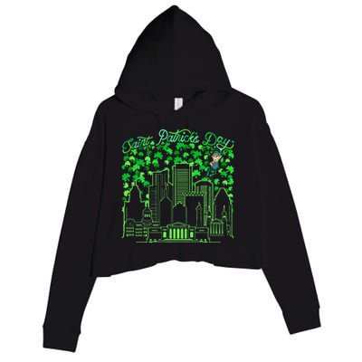 Saint Patrick's Day City Graphic Cool Design Matching Family Crop Fleece Hoodie