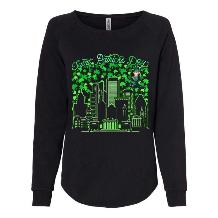 Saint Patrick's Day City Graphic Cool Design Matching Family Womens California Wash Sweatshirt