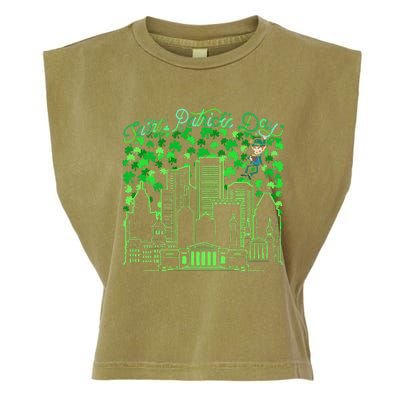 Saint Patrick's Day City Graphic Cool Design Matching Family Garment-Dyed Women's Muscle Tee