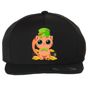 St Patricks Day Lucky Cat Leprechaun Green Shamrock Hat Gift Wool Snapback Cap