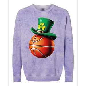 St. PatrickS Day Basketball Hat Sticker Sports & Luck Colorblast Crewneck Sweatshirt