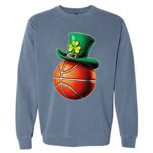 St. PatrickS Day Basketball Hat Sticker Sports & Luck Garment-Dyed Sweatshirt