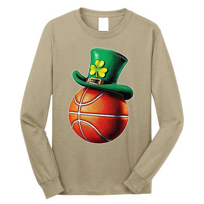 St. PatrickS Day Basketball Hat Sticker Sports & Luck Long Sleeve Shirt