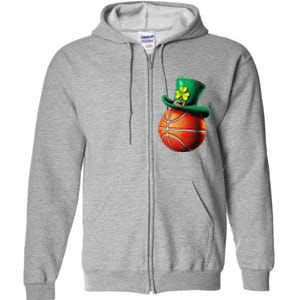 St. PatrickS Day Basketball Hat Sticker Sports & Luck Full Zip Hoodie