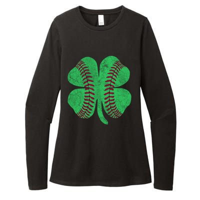 St Patrick's Day Shamrock Baseball Player Costume Gift Womens CVC Long Sleeve Shirt