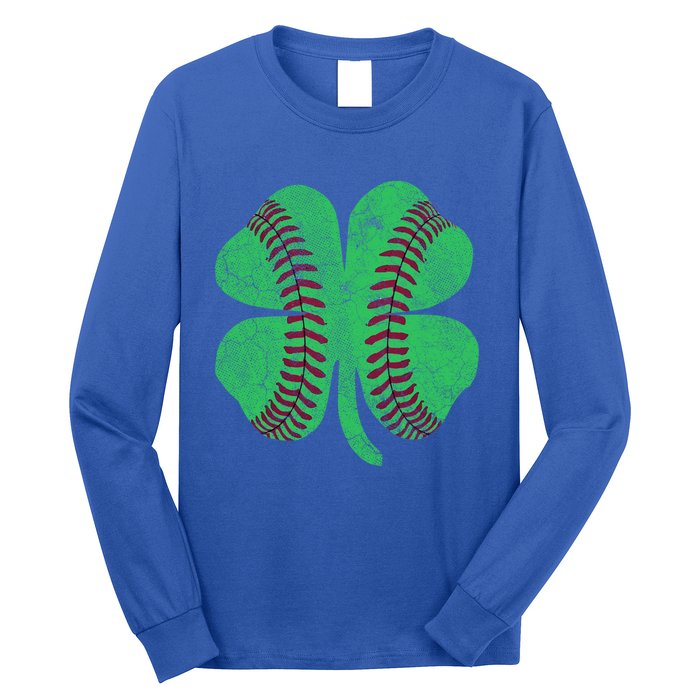 St Patrick's Day Shamrock Baseball Player Costume Gift Long Sleeve Shirt