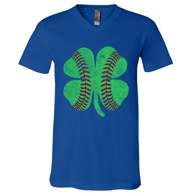 St Patrick's Day Shamrock Baseball Player Costume Gift V-Neck T-Shirt