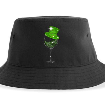 St Patrick's Day Shamrock Wine Glass For Women Men Sustainable Bucket Hat