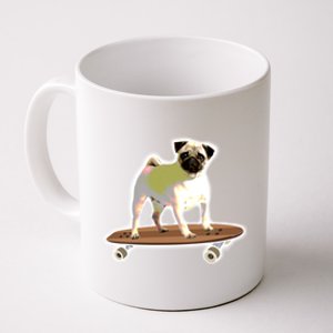 Skateboarding Pug Dog Riding Skateboard Skater Gift Coffee Mug