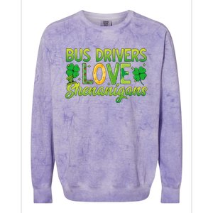 St. Patrick's Day St. Patty Bus Drivers Love Shenanigans Colorblast Crewneck Sweatshirt