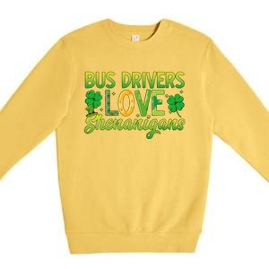 St. Patrick's Day St. Patty Bus Drivers Love Shenanigans Premium Crewneck Sweatshirt