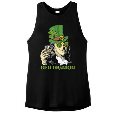 St Patricks Day, Ben Drankin, Funny St Patricks Day, St Patricks Day Drinking Ladies PosiCharge Tri-Blend Wicking Tank