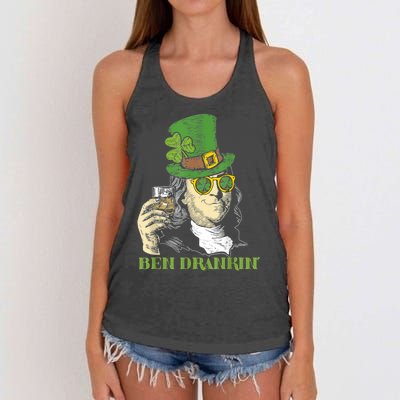 St Patricks Day, Ben Drankin, Funny St Patricks Day, St Patricks Day Drinking Women's Knotted Racerback Tank