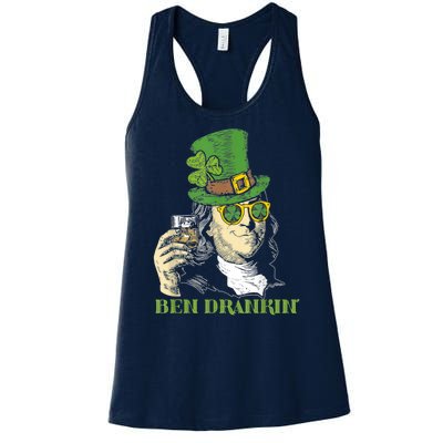 St Patricks Day, Ben Drankin, Funny St Patricks Day, St Patricks Day Drinking Women's Racerback Tank