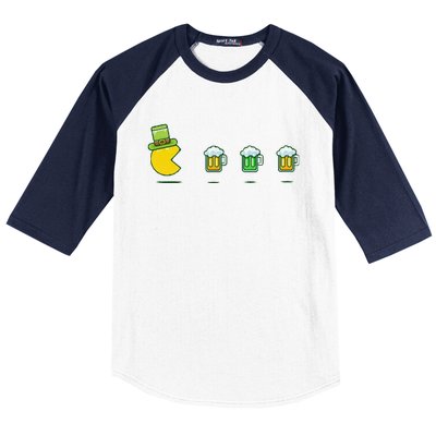 St Patricks Day Funny Drinking Beer Baseball Sleeve Shirt