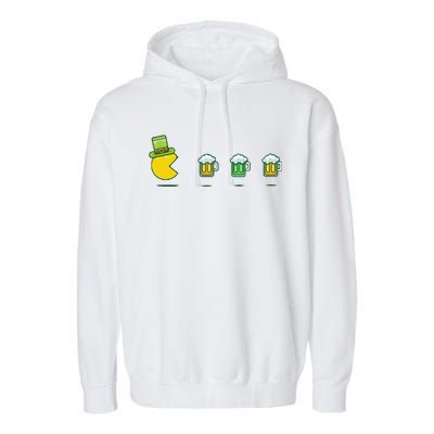 St Patricks Day Funny Drinking Beer Garment-Dyed Fleece Hoodie