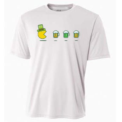 St Patricks Day Funny Drinking Beer Cooling Performance Crew T-Shirt