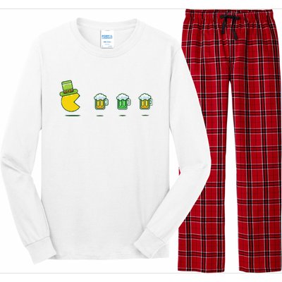 St Patricks Day Funny Drinking Beer Long Sleeve Pajama Set