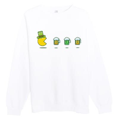 St Patricks Day Funny Drinking Beer Premium Crewneck Sweatshirt