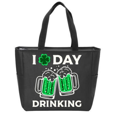 St Patricks Day I Love Day Drinking Funny Gifts Beer Lover Zip Tote Bag