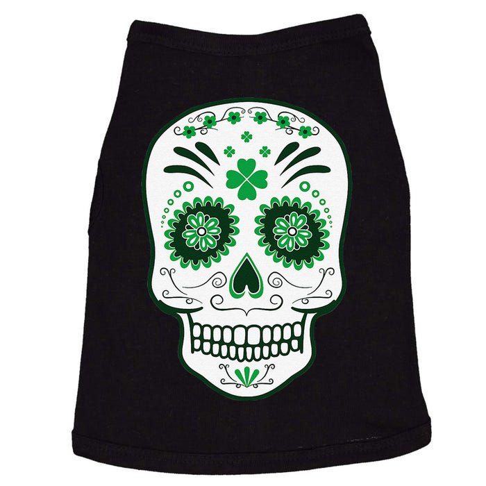 Saint Patricks Day Lucky Irish Sugar Skull Doggie Tank