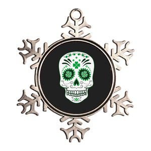 Saint Patricks Day Lucky Irish Sugar Skull Metallic Star Ornament