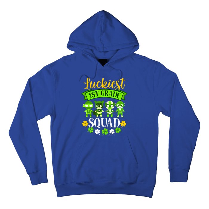 St Patricks Day Teacher Gift Luckiest 1st Grade Squad Gift Hoodie