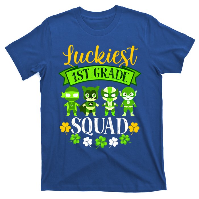 St Patricks Day Teacher Gift Luckiest 1st Grade Squad Gift T-Shirt