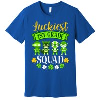 St Patricks Day Teacher Gift Luckiest 1st Grade Squad Gift Premium T-Shirt