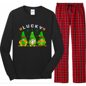 St Patrick's Day Lucky Gnomes Gift Long Sleeve Pajama Set