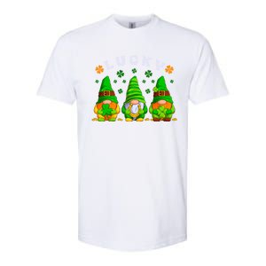 St Patrick's Day Lucky Gnomes Gift Softstyle CVC T-Shirt