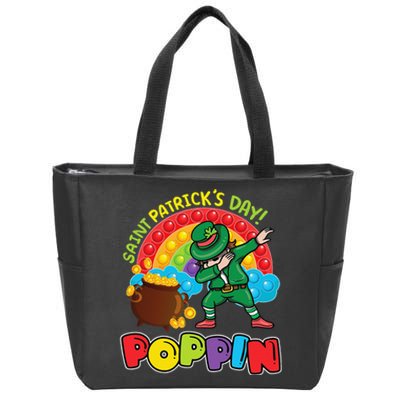 St. Patrick's Day Poppin' Pop It Rainbow Leprechaun Zip Tote Bag