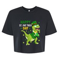 St Patricks Day Leprechaun Dinosaur Dino Happy St Pat Trex Bella+Canvas Jersey Crop Tee