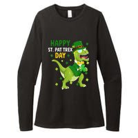 St Patricks Day Leprechaun Dinosaur Dino Happy St Pat Trex Womens CVC Long Sleeve Shirt