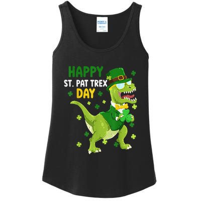 St Patricks Day Leprechaun Dinosaur Dino Happy St Pat Trex Ladies Essential Tank