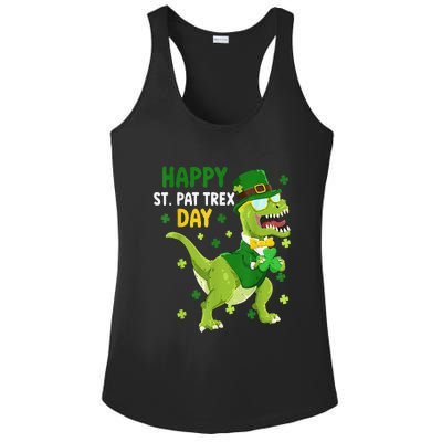 St Patricks Day Leprechaun Dinosaur Dino Happy St Pat Trex Ladies PosiCharge Competitor Racerback Tank