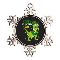 St Patricks Day Leprechaun Dinosaur Dino Happy St Pat Trex Metallic Star Ornament