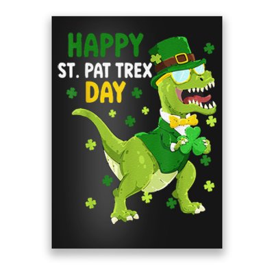 St Patricks Day Leprechaun Dinosaur Dino Happy St Pat Trex Poster