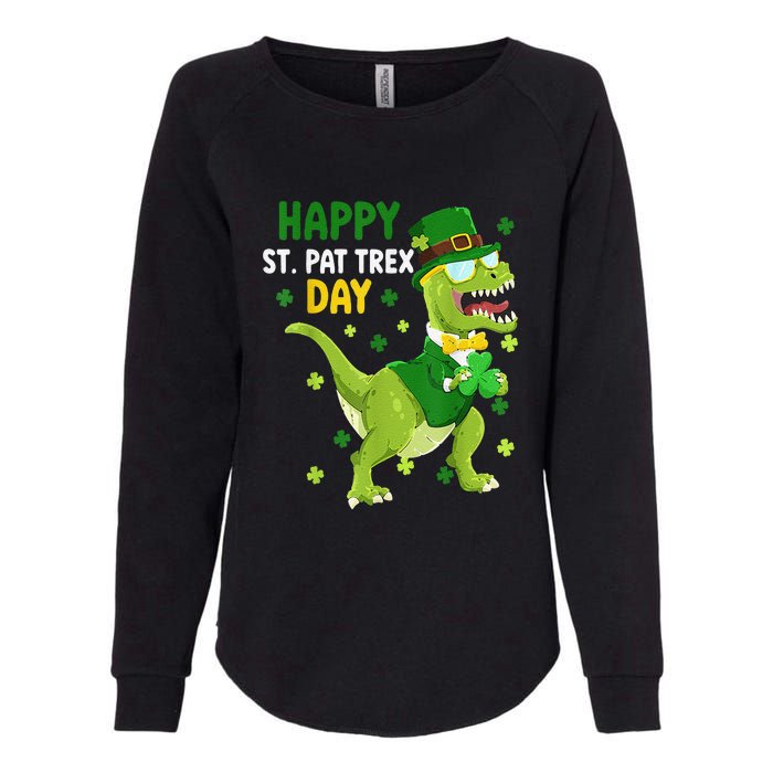 St Patricks Day Leprechaun Dinosaur Dino Happy St Pat Trex Womens California Wash Sweatshirt