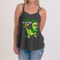 St Patricks Day Leprechaun Dinosaur Dino Happy St Pat Trex Women's Strappy Tank