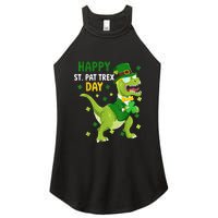 St Patricks Day Leprechaun Dinosaur Dino Happy St Pat Trex Women's Perfect Tri Rocker Tank