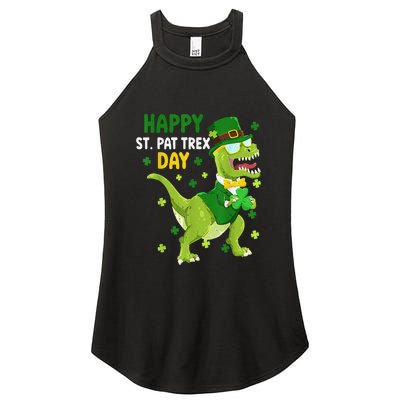 St Patricks Day Leprechaun Dinosaur Dino Happy St Pat Trex Women’s Perfect Tri Rocker Tank