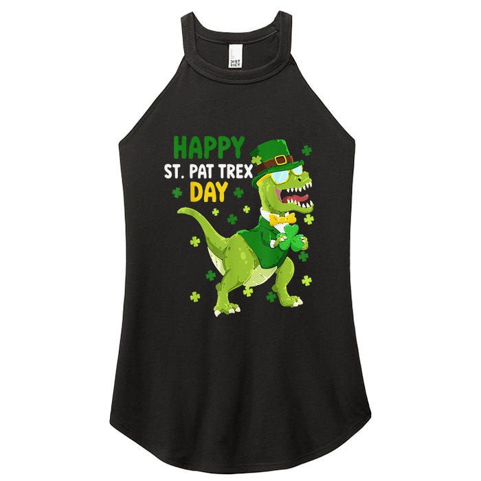 St Patricks Day Leprechaun Dinosaur Dino Happy St Pat Trex Women's Perfect Tri Rocker Tank