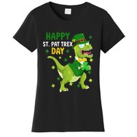 St Patricks Day Leprechaun Dinosaur Dino Happy St Pat Trex Women's T-Shirt