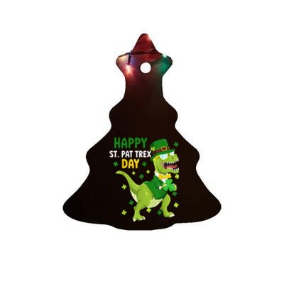 St Patricks Day Leprechaun Dinosaur Dino Happy St Pat Trex Ceramic Tree Ornament