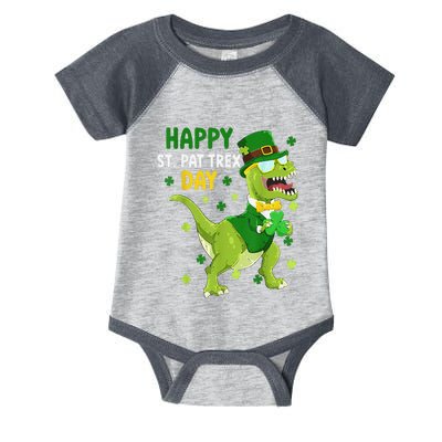 St Patricks Day Leprechaun Dinosaur Dino Happy St Pat Trex Infant Baby Jersey Bodysuit