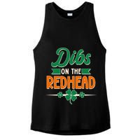 St. Patrick's Day Dibs On The Redhead Ladies PosiCharge Tri-Blend Wicking Tank