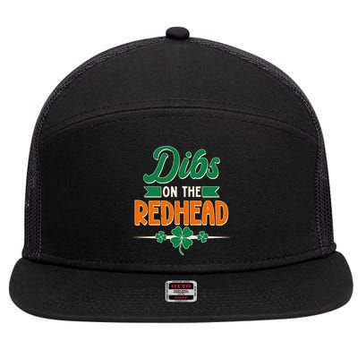 St. Patrick's Day Dibs On The Redhead 7 Panel Mesh Trucker Snapback Hat