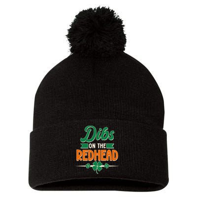 St. Patrick's Day Dibs On The Redhead Pom Pom 12in Knit Beanie